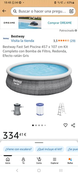 Piscina Bestway Fast Set 4.57m x 1.07m