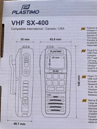 Emisora marina VHF Plastimo SX-400 nueva