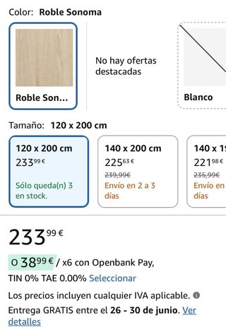 Cama juvenil 200x120 con cajones