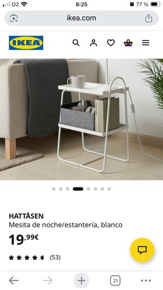Mesita auxiliar estantería blanca Ikea