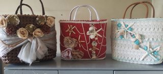 Borsa estiva stile Positano decorata