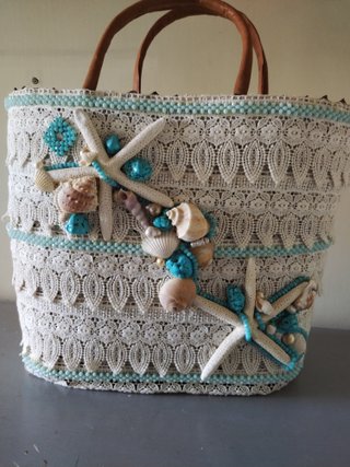 Borsa estiva stile Positano decorata