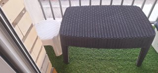 Mesa Ratán Jardín Negra