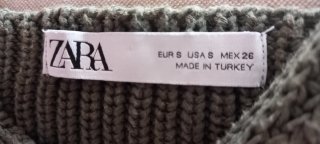 Top Zara verde militar con cordones