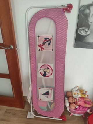 Barrera de Cama Infantil/Bebé Rosa Lunares