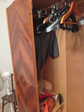 Armario ropero antiguo madera con espejo