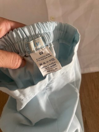 Conjunto camisa blanca y pantalón azul 3 años