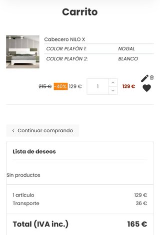 Cabecero de cama 2.40m madera