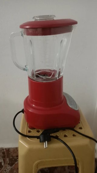 Licuadora Roja Vaso Cristal