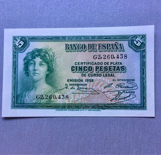 Billete 5 Pesetas  1935