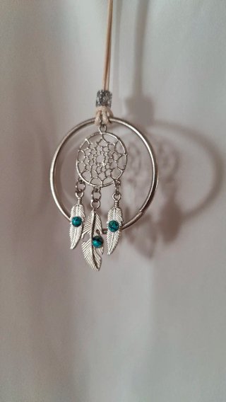 Collar mujer atrapasueños plateado turquesa
