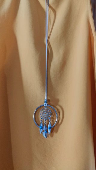 Collar mujer atrapasueños plateado turquesa