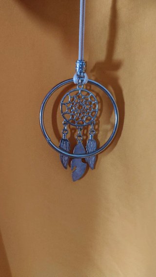 Collar mujer atrapasueños plateado turquesa