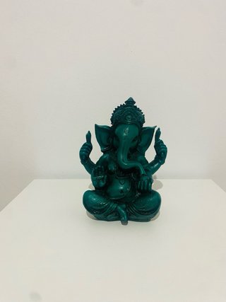 Figura de Ganesha verde. Decoración regalo hogar