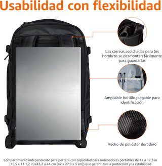 Mochila de viaje negra