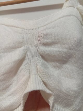 Top SHEIN blanco punto volantes