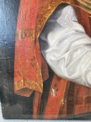 Cuadro religioso San con palma y báculo