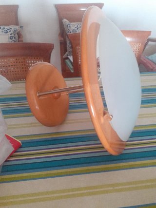 Lámpara de techo madera y cristal