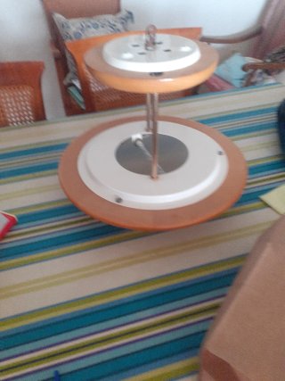 Lámpara de techo madera y cristal