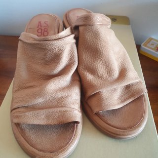 A.S. 98 Sandali in Pelle Beige/Marrone