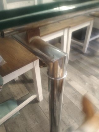 Mesa de comedor cristal y metal
