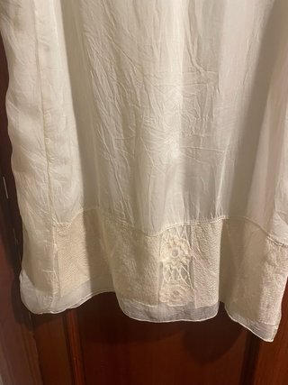 Vestido beige seda y algodón