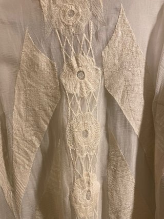 Vestido beige seda y algodón