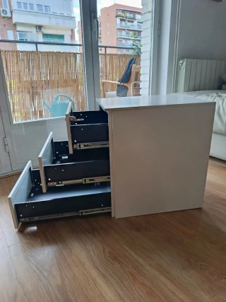 Cajonera de oficina metálica blanca