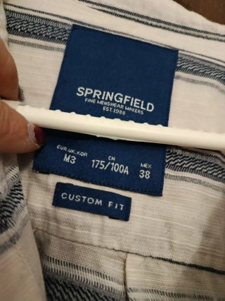 Camisa Hombre de lino Springfield rayas azules