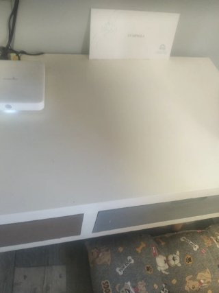 Mueble TV blanco y madera