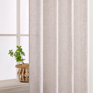 Cortinas Lino Beige Translúcidas 2 Paneles