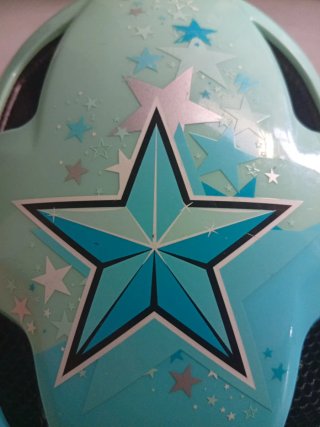 Casco Bici B-Twin 50+55 ajustable Estrellas Azul