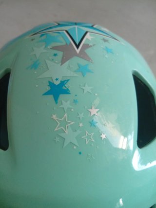 Casco Bici B-Twin 50+55 ajustable Estrellas Azul