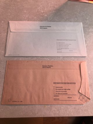 4 Sobres Servicio Filatélico Correos España