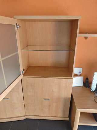 Mueble Comedor Madera y Cristal