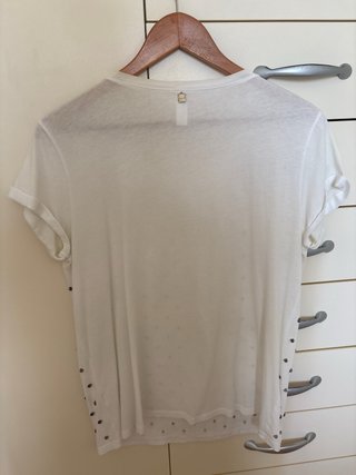 Maglia donna Sauvenir bianca con borchie