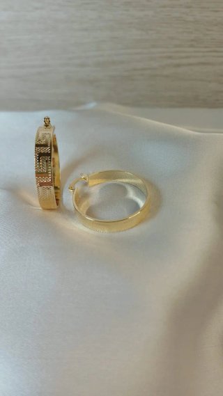 Pendientes Aro Grecia Chapado Oro 18k