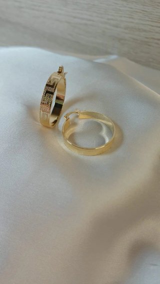 Pendientes Aro Grecia Chapado Oro 18k