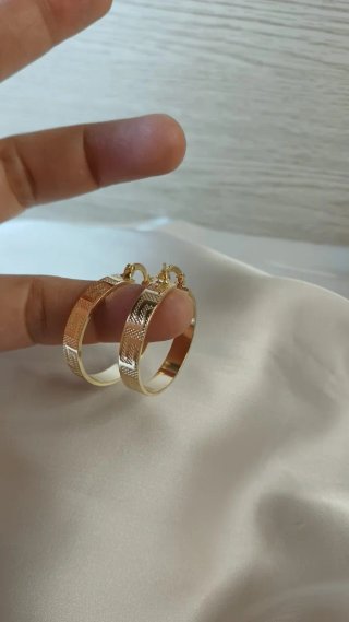 Pendientes Aro Grecia Chapado Oro 18k