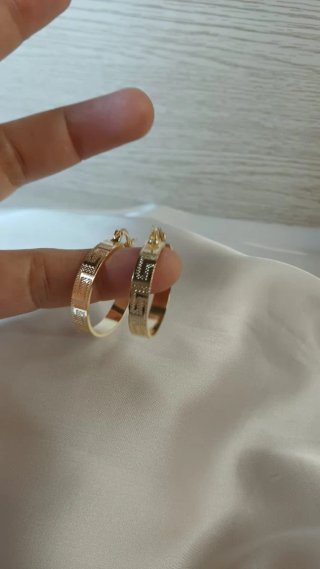 Pendientes Aro Grecia Chapado Oro 18k
