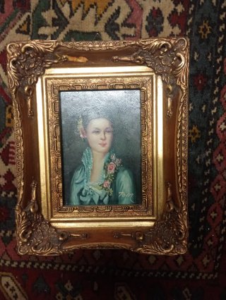Quadro donna con fiori