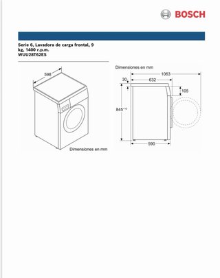 Lavadora Bosch Serie 6 9kg