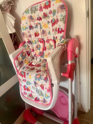 Trona bebé con funda de elefantes