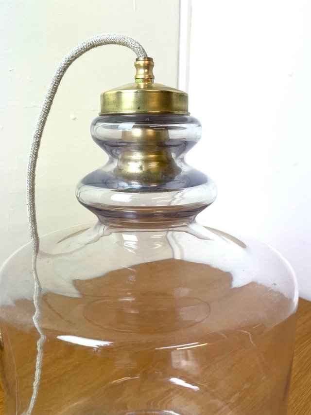Lampara techo farol modernista de latón y cristal