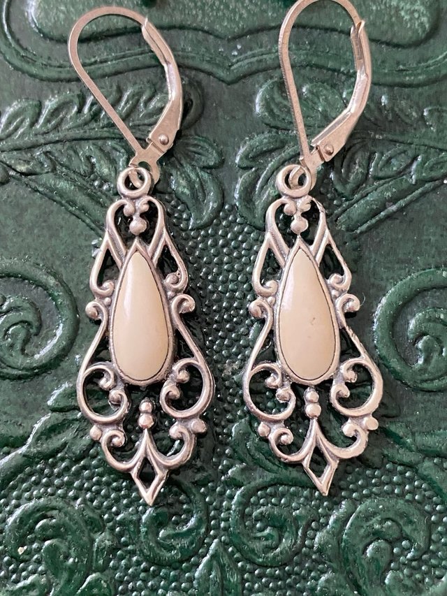 Precioso conjunto pendientes plata 1900-1920s
