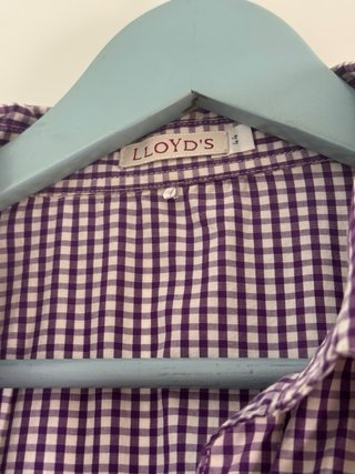 Blusa sin mangas cuadros morado y blanco Lloyd's