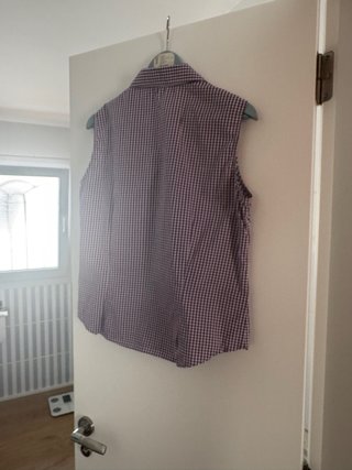 Blusa sin mangas cuadros morado y blanco Lloyd's