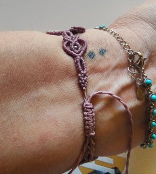 Pulsera Macramé Piedra ágata blue lace