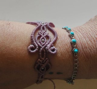 Pulsera Macramé Piedra ágata blue lace