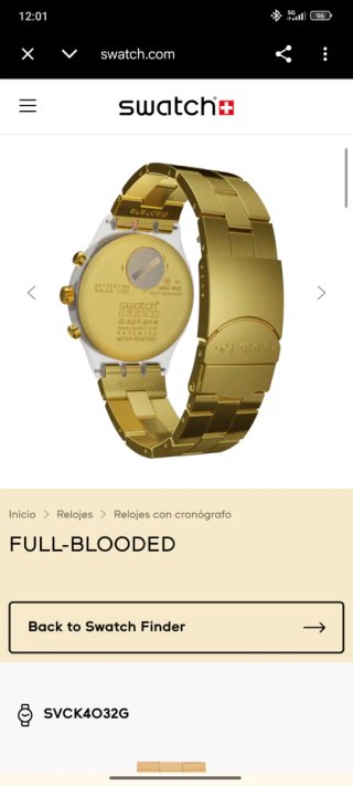 Swatch Reloj Dorado